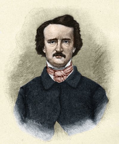 美国作家埃德加-爱伦-坡（1809 - 1849）的画像。 作者 未知艺术家