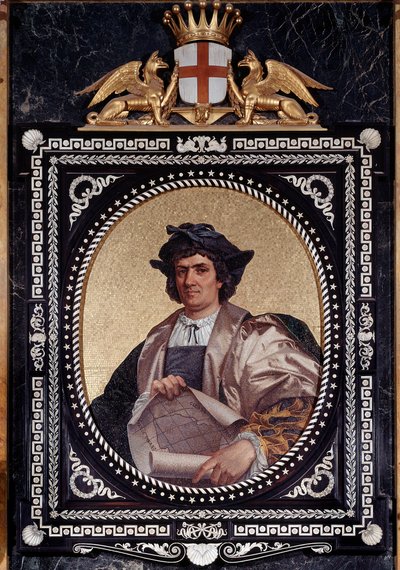 Portrait of the Italian navigator Christopher Columbus (Christopher Columbus, Cristoforo Colombo, Cristobal Colon) (1451-1506) Mosaique 作者 未知艺术家