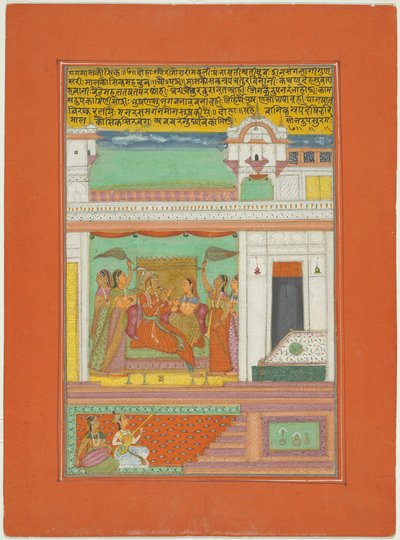 Raga Malkaushika，《斋浦尔拉伽玛拉集》之页 作者 未知艺术家