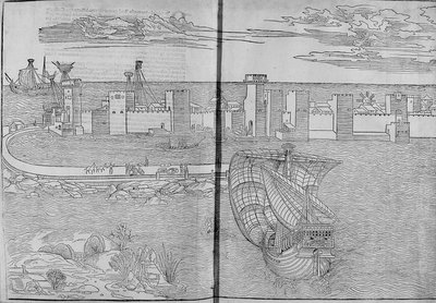 Rhodes - 在“Les Saintes Peregrinations”中，Bernard de Breydenbach 作者 未知艺术家