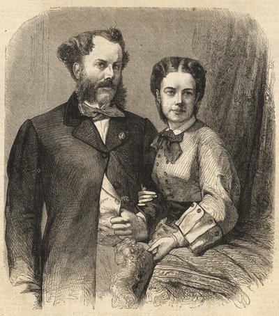 理查德-克莱门斯-冯-梅特涅（1829-1895）和宝琳-梅特涅（宝琳-克莱门特-玛丽-瓦尔布格，桑多尔-冯-斯拉夫尼察伯爵夫人--梅特涅-温内堡-祖-贝尔斯坦的公主）（1836-1921）--1864年的《图画的世界》。 作者 未知艺术家