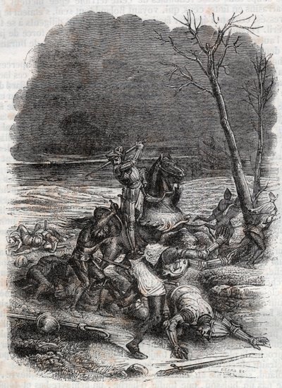 罗兰（Roland）屠杀Cymosque人民-从““ Furious Roland””中雕刻1851年 作者 未知艺术家
