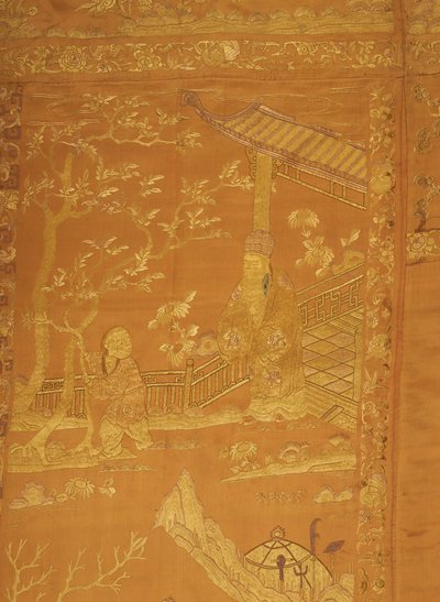 绸缎，绣花。 作者 未知艺术家