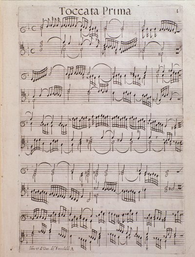 Sheet music page of Second book of toccate by Girolamo Frescobaldi 作者 未知艺术家