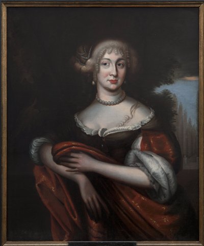 Sophie Amalie de Nassau Siegen, princesse allemande, duchesse de Courlande (Lettonie)--Nassau-Siegen伯爵夫人Sophie Amalie (1650-1688), Courland公爵夫人的画像，匿名。布面油画。尺寸：90x74厘米。斯德哥尔摩国家博物馆 作者 未知艺术家
