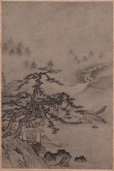 水边茅草屋 作者 未知艺术家