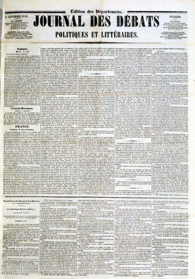 The Journal of Debates of 05/09/1845 作者 未知艺术家