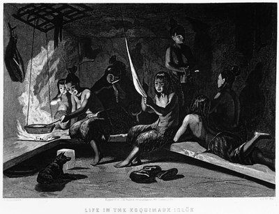 The Life of Eskimos in an Igloo - Elisha Kent Kane, Artic Exploration in Years 1853 - 1855, Philadelphia, Childs and Peterson 作者 未知艺术家