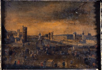 约 1640 年，从多芬广场入口处看到的新桥、内韦尔酒店、内苏尔大道、大画廊、新门和卢浮宫，今第一区和第六区，1635 年至 1645 年间（布面油画） 作者 未知艺术家