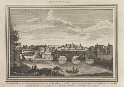 泰伯河上元老院桥的遗迹；现在称为 Ponte Rotto，元老院通过这座桥前往吉亚尼库洛山（Monte Gianiculo）查阅西比尔斯的书籍。 作者 未知艺术家