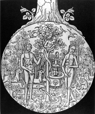 The Tree of Science (Adam and Eve in Paradise) - engraving, deb. 16th century, in “” L