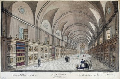 The Vatican Bibliotheque (Apostolic Bibliotheque) in Rome, engraving 作者 未知艺术家