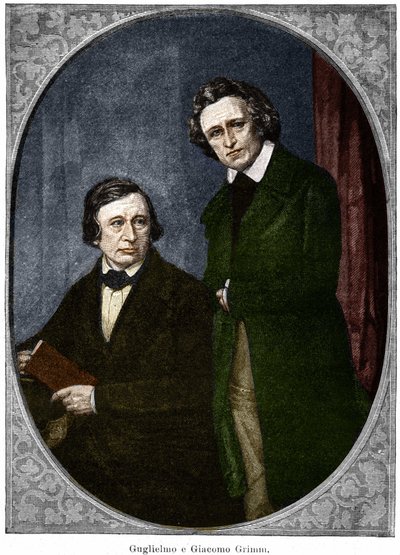The brothers Jakob (1785-1863) and Wilhelm (1786-1859) Grimm, German writers. 作者 未知艺术家