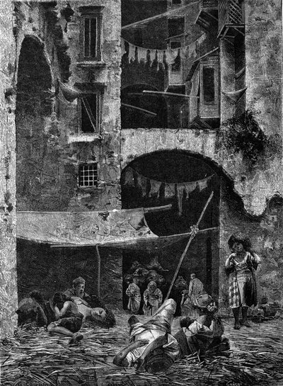 1836 年那不勒斯的霍乱疫情。 作者 Unknown artist