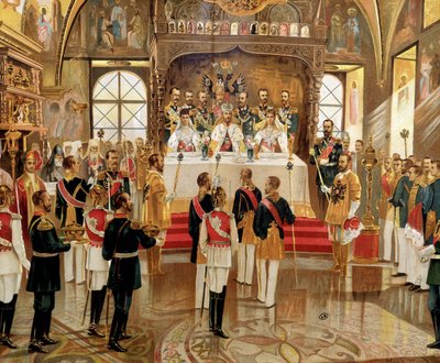 Ysar Nicholas II (1868-1918) 在俄罗斯莫斯科的加冕典礼 作者 未知艺术家