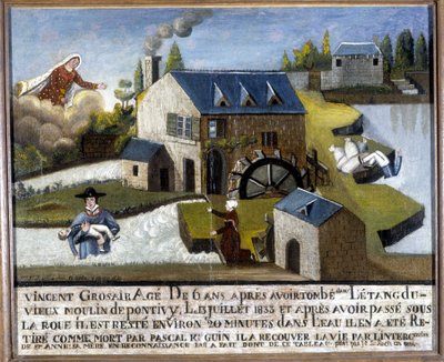 The miracle of the child Vincent Grosair, saved from drowning by Sainte Anne, July 13 作者 未知艺术家