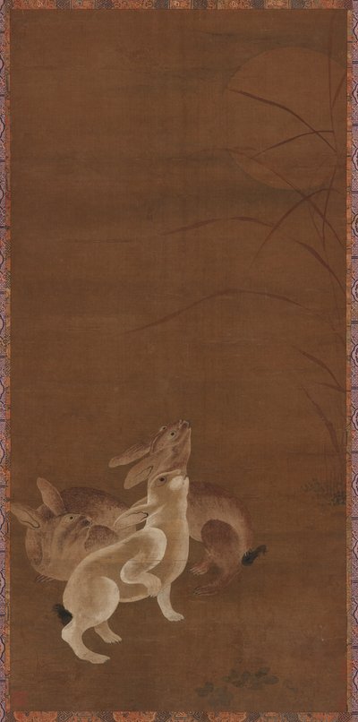 三兔望月 作者 未知艺术家