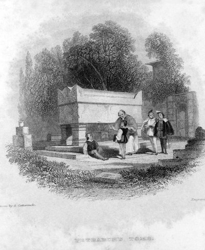 Tomb of Francesco Petrarca (Petrarch) at Arqua near Ravenna. 作者 未知艺术家