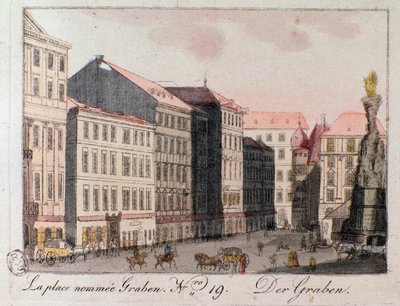 View of Graben Square in Vienna. 作者 未知艺术家