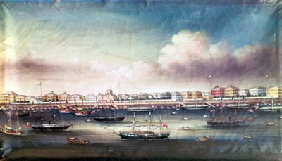 大约 1850 年的上海港景色。 作者 未知艺术家