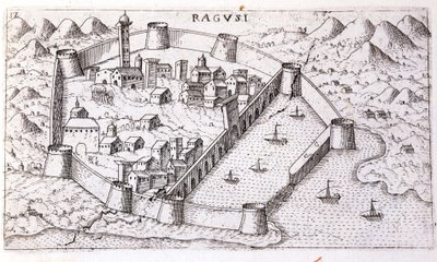 View of the city of Ragusa in the 16th century. 作者 未知艺术家
