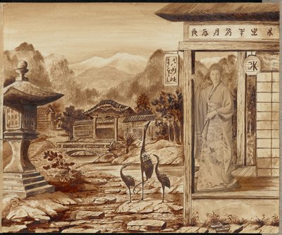 [日本环境中的女性] 作者 未知艺术家