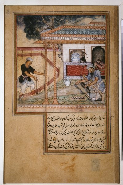 编织者扎里尔，约 1580 年（微型画） 作者 未知艺术家