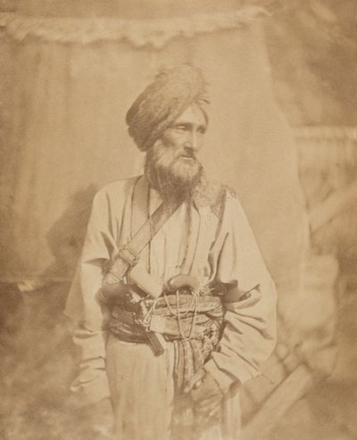 旁遮普骑兵的Pathan军官，约1860年 作者 未知的摄影师