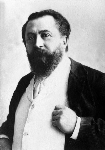 法国诗人卡图勒·门德斯（Catulle Mendes，1841-1909 年）的肖像。 作者 未知的摄影师
