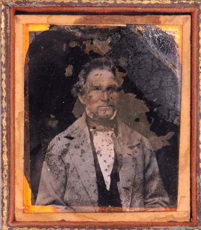 一个男人的肖像。大约在1850年，框架下的达盖尔照相术（Daguerre）。 作者 未知的摄影师