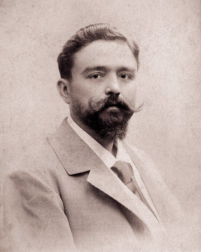作曲家和钢琴家Isaac Albeniz（1860-1909）35岁时的肖像。1895年的照片。马德里。阿尔贝尼兹基金会。 作者 未知的摄影师