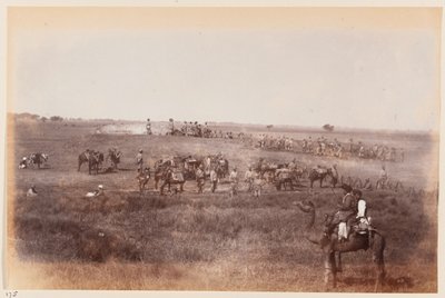 工兵和矿工在大约1885年的德里运动营期间制作掩体es沟 作者 不明