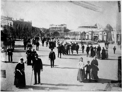 View of Plaza Catalunya in Barcelona, late 19th century 作者 未知的摄影师
