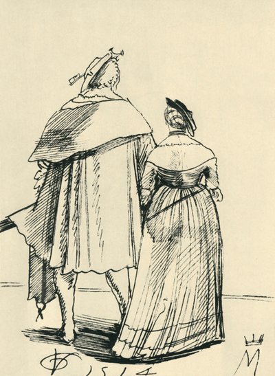 夫妻散步，1514年，1943年。 作者 乌尔斯·格拉夫