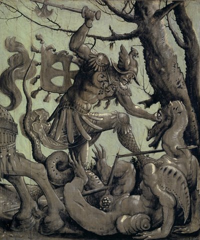 圣乔治战斗龙，1520（石灰上的蛋彩画） 作者 乌尔斯·格拉夫