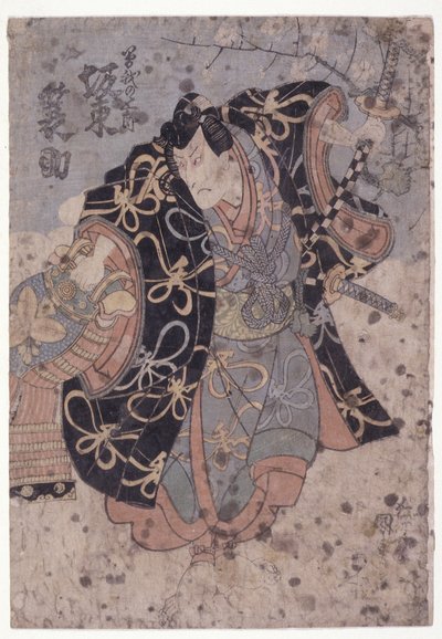 乐队？ 珉之助饰演曾我哥？ （彩色木刻版画） 作者 歌川（1786-1865）国定