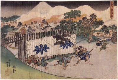 曾我兄弟砍倒十个[九德的留守者]（曾我兄弟桐之祖）（彩色木刻版画） 作者 歌川（1786-1865）国定