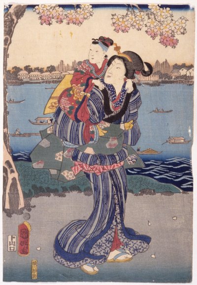 向岛赏樱（向岛赏樱之旅） 作者 歌川 (1835 1888) 国明