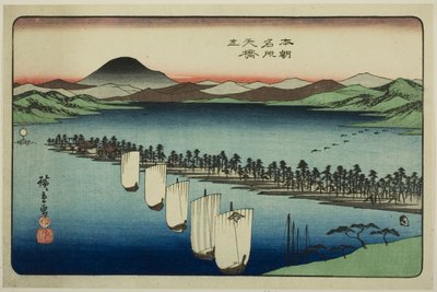 天桥立，选自 "日本名胜（本町名胜）"系列 作者 歌川宏重