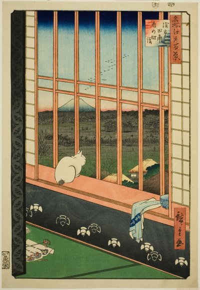 浅草稻田和鸟之町节庆（浅草箪笥鸟之町模式），选自 "江户百景 "系列 作者 歌川宏重