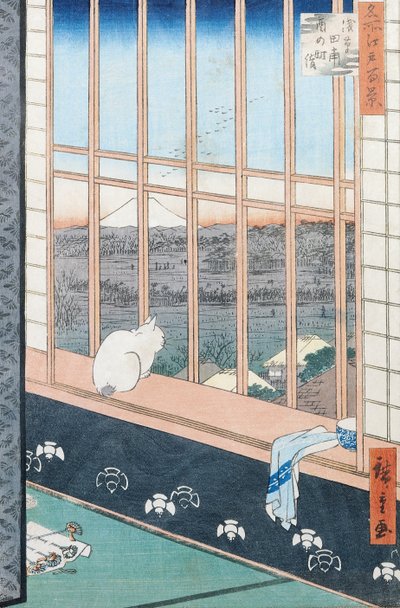 在公鸡的节日期间，浅草稻田从系列&39;100江户景观&39;，酒吧。 1857年（彩色木版画） 作者 歌川宏重