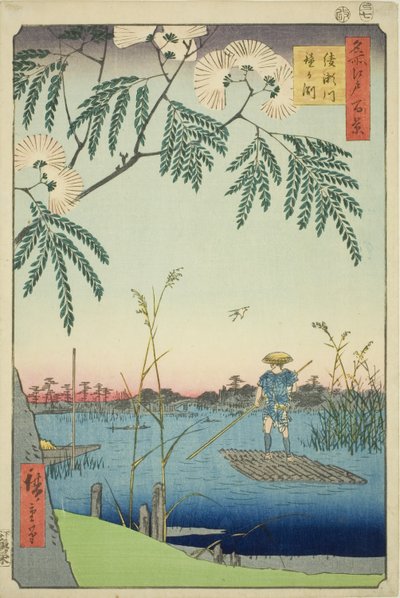 绫濑川和金河口（绫濑川-金河口），选自 "江户百景 "系列 作者 歌川宏重