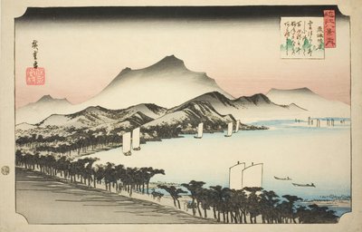 粟津的晴朗天气，选自 "近江八景 "系列 作者 歌川宏重