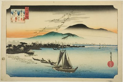 片田落雁，选自 "近江八景 "系列 作者 歌川宏重