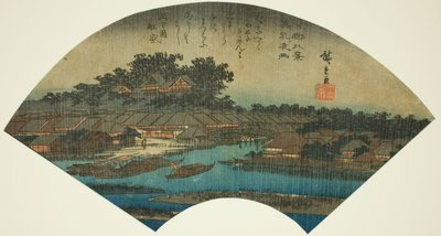 松山晚雨》，选自 "东都八景 "系列 作者 歌川宏重