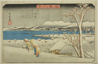 内川晚雪，选自 "金泽八景 "系列 作者 歌川宏重