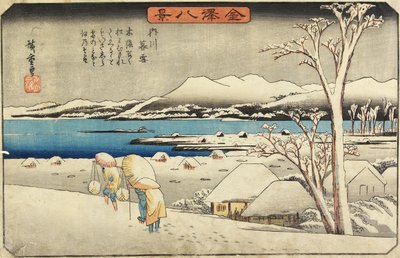 Evening Snow和Uchikawa，c。 1835年至1836年 作者 Utagawa Hiroshige
