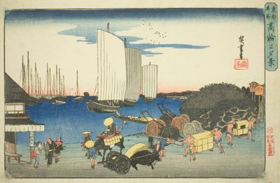 高轮晚景》，选自 "东都名胜（东都名胜）"系列 作者 歌川宏重
