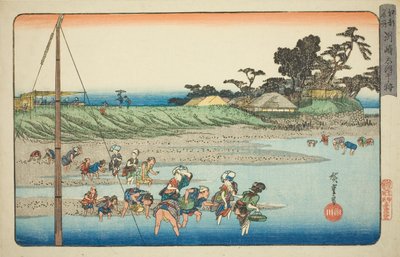 江户名胜（江户名胜）"系列中的 "须崎退潮拾贝"（须崎拾贝） 作者 歌川宏重
