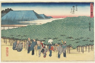 Naniwaya的巨松在Anryu_-machi，c.1834 作者 Utagawa Hiroshige